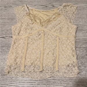 Amazon Elegant Lace Cream Top
